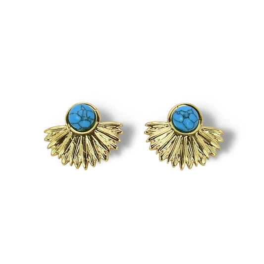 Turquoise Sunburst Stud