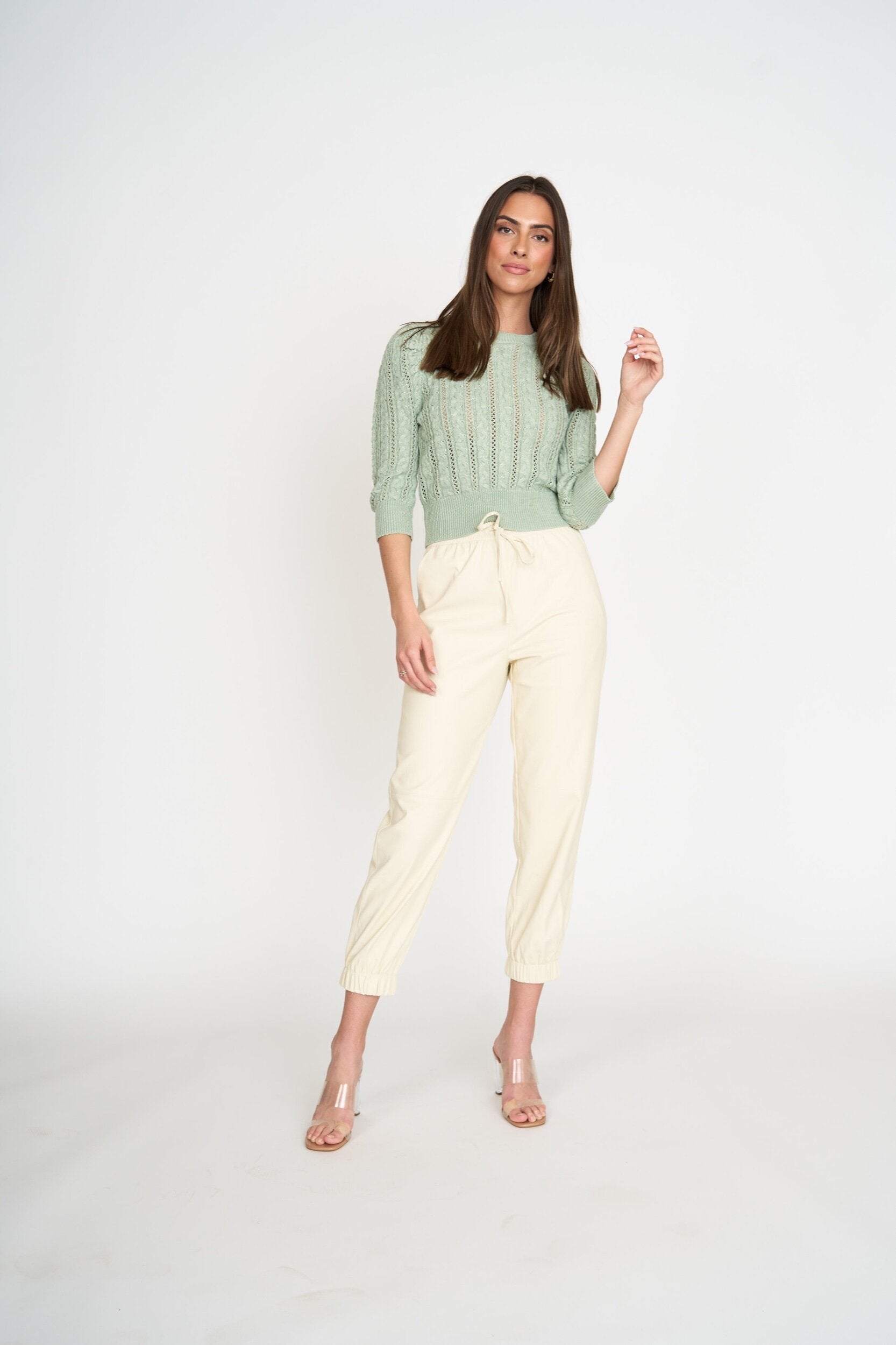 August Leather Pants - Cream