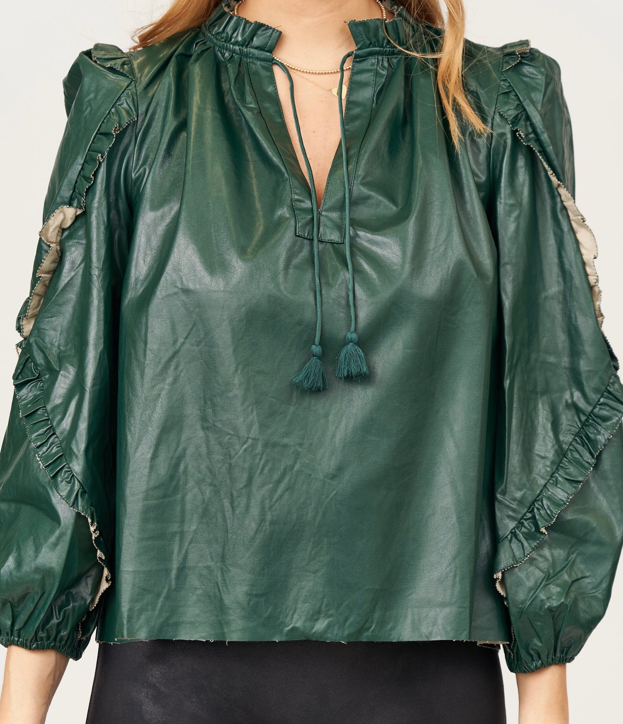 Emerald Leather Top